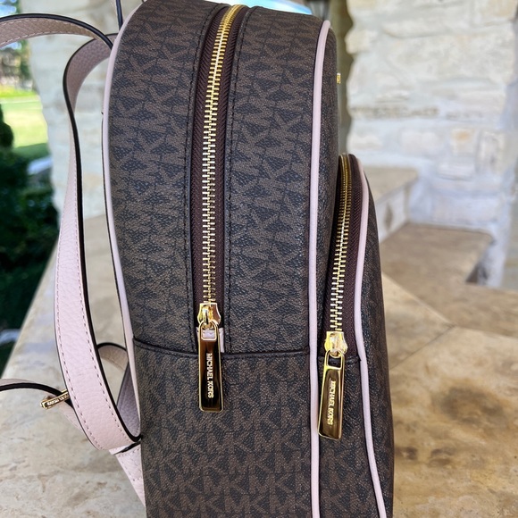 Michael Kors Md signature Abbey backpack&wallet set Brown soft pink NWT - Picture 9 of 15